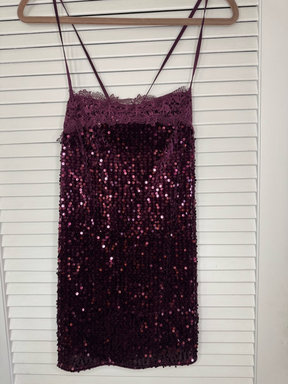 Free People Sequin Dress in Deep Plum